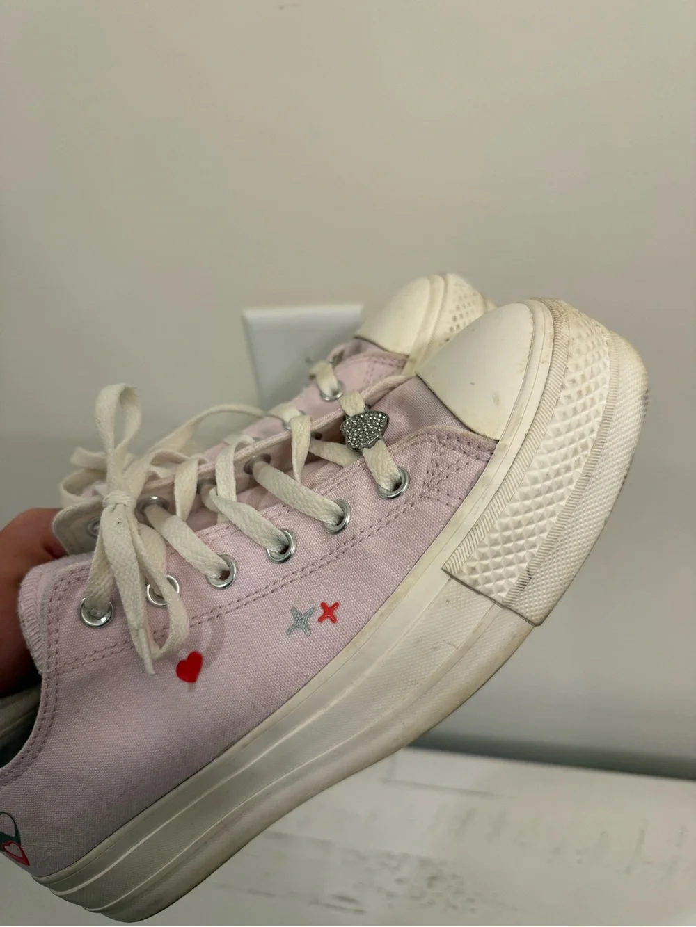 Converse All Star Lift Platform Y2K Heart Womens Sneaker In Lilac US 8 - Picture 6 of 6